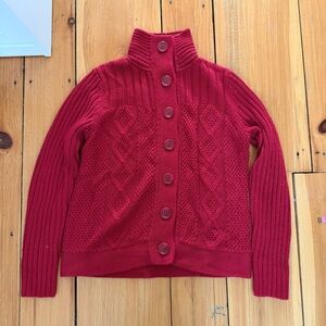 L.L. Bean Women's Red Cardigan Sweater